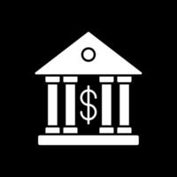 Bank Glyph Inverted Icon vector