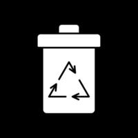 Recycle Bin Glyph Inverted Icon vector