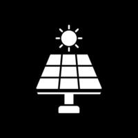 Solar Panel Glyph Inverted Icon vector