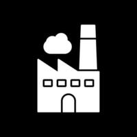 Factory Glyph Inverted Icon vector