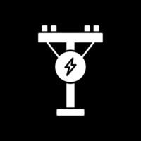 Electric Pole Glyph Inverted Icon vector