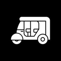 Rickshaw Glyph Inverted Icon vector