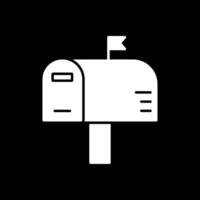 Mailbox Glyph Inverted Icon vector