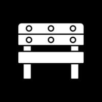 Bench Glyph Inverted Icon vector