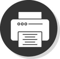 Printer Glyph Grey Circle Icon vector