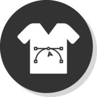 camisa diseño glifo gris circulo icono vector