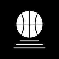 icono de glifo de baloncesto invertido vector