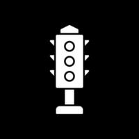 tráfico luces glifo invertido icono vector