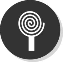 Spiral Glyph Grey Circle Icon vector