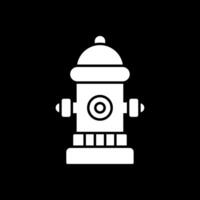 Fire Hydrant Glyph Inverted Icon vector