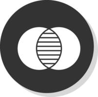 Overlap Glyph Grey Circle Icon vector