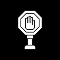 icono de glifo de señal de stop invertido vector