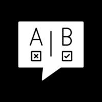 Ab Testing Glyph Inverted Icon vector