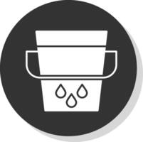 Water Bucket Glyph Grey Circle Icon vector