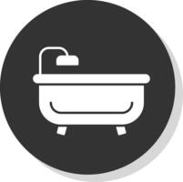 Bath Tub Glyph Grey Circle Icon vector