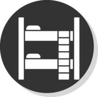 Bunk Bed Glyph Grey Circle Icon vector