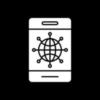 Internet Glyph Inverted Icon vector