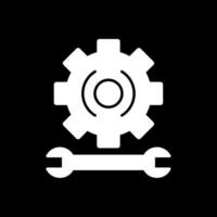 Gear Glyph Inverted Icon vector