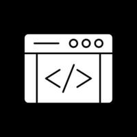 Coding Glyph Inverted Icon vector