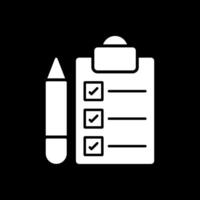 List Glyph Inverted Icon vector
