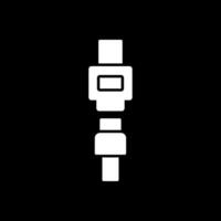 Seat Belt Glyph Inverted Icon vector