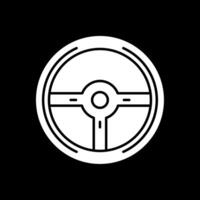 Steering Wheel Glyph Inverted Icon vector