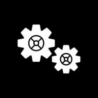 Gear Glyph Inverted Icon vector