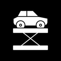 Car Lift Glyph Inverted Icon vector