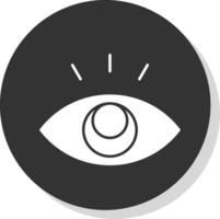 Eye Glyph Grey Circle Icon vector