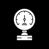 Pressure Meter Glyph Inverted Icon vector