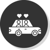 Wedding Car Glyph Grey Circle Icon vector