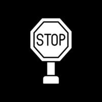 Stop Glyph Inverted Icon vector