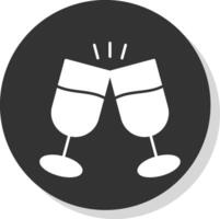 Cheers Glyph Grey Circle Icon vector