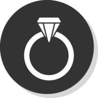 Wedding Ring Glyph Grey Circle Icon vector