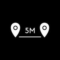 Distance Glyph Inverted Icon vector
