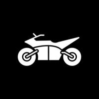 motocross glifo invertido icono vector