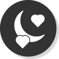 Honey Moon Glyph Grey Circle Icon vector