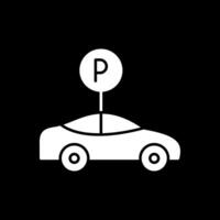 icono de glifo de estacionamiento invertido vector