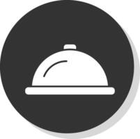 Serving Dish Glyph Grey Circle Icon vector