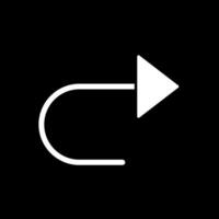 Turning Glyph Inverted Icon vector