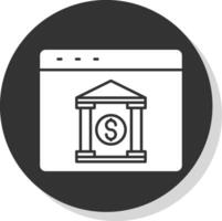 Internet Banking Glyph Grey Circle Icon vector