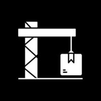 Crane Glyph Inverted Icon vector