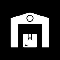 Warehouse Glyph Inverted Icon vector