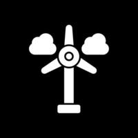 viento turbina glifo invertido icono vector