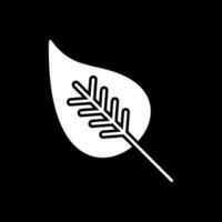 Leaf Glyph Inverted Icon vector