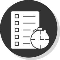 Track Of Time Glyph Grey Circle Icon vector