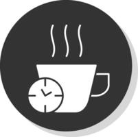 Break Time Glyph Grey Circle Icon vector