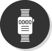 Smart Watch Glyph Grey Circle Icon vector