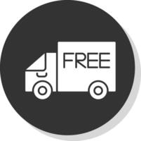 Free Delivery Glyph Grey Circle Icon vector