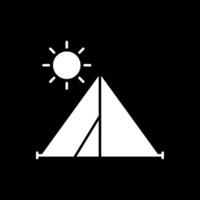 Tent Glyph Inverted Icon vector